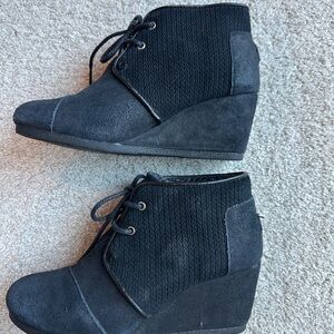 Stylish Black Wedge Ankle Boots